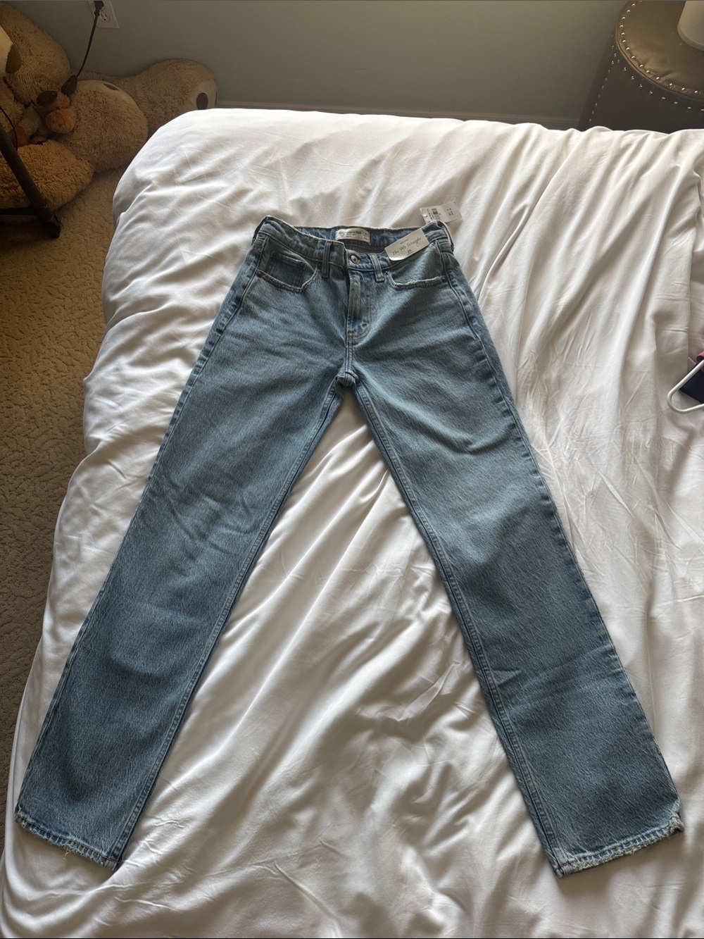 Abercrombie & Fitch The 90s Straight Mid Rise Light blue Jeans